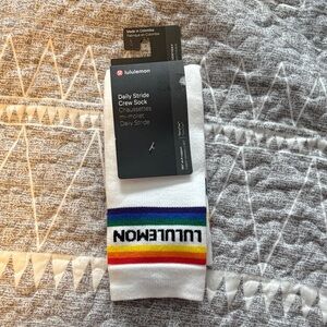 lululemon athletica White Socks with Multicolor Stripes